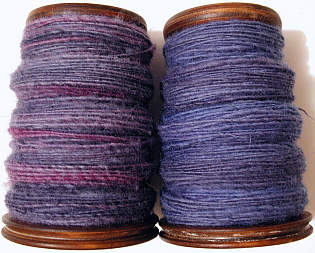 The two rovings spun as singles